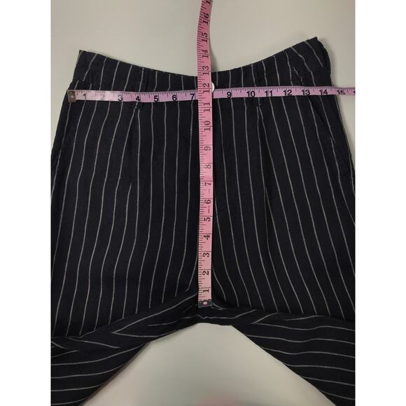 Alex Mill Womens 2 Boy Pants Blue Tan Stripe 100% Linen Lightweight Airy Coastal - Picture 8 of 9